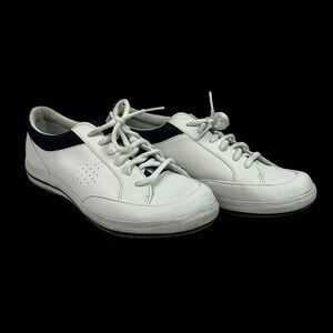 Keds Women’s Rebellion Leather Sneakers White Blue Lace Up Size 7.5